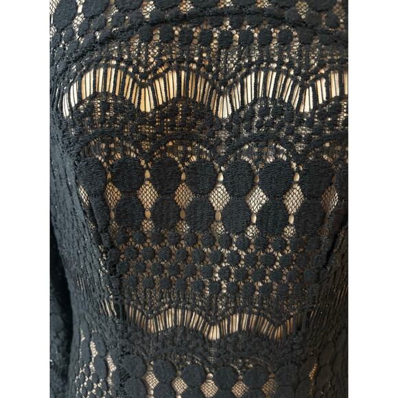 Black house white market. Black cocktail dress with lace over lay. size 6 - Picture 4 of 7